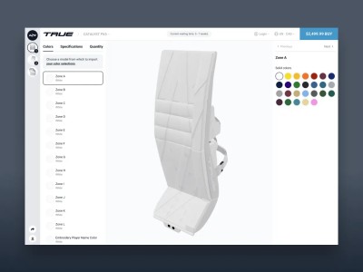 Projet de réalisation d'un outil de personnalisation d'équipement de gardien de but pour True Hockey.
