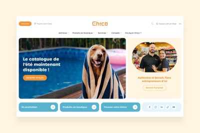 Accueil du site web de boutique d’animaux Chico