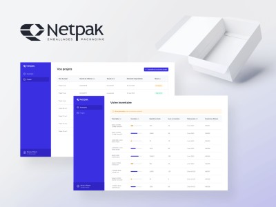 Projet de portail client pour l’affichage de l’inventaire et la gestion des Emballages Netpak.