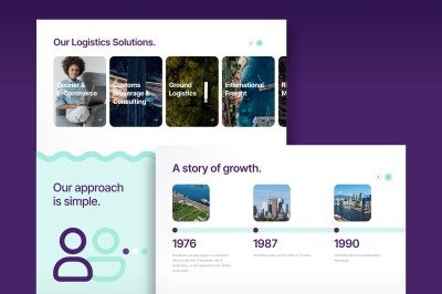 Affichage amélioré de sections d'une page présentant l'entreprise Omnitrans.