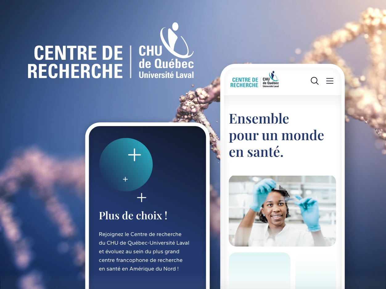 Projet de refonte du site web du Centre de recherche du CHU de Québec.
