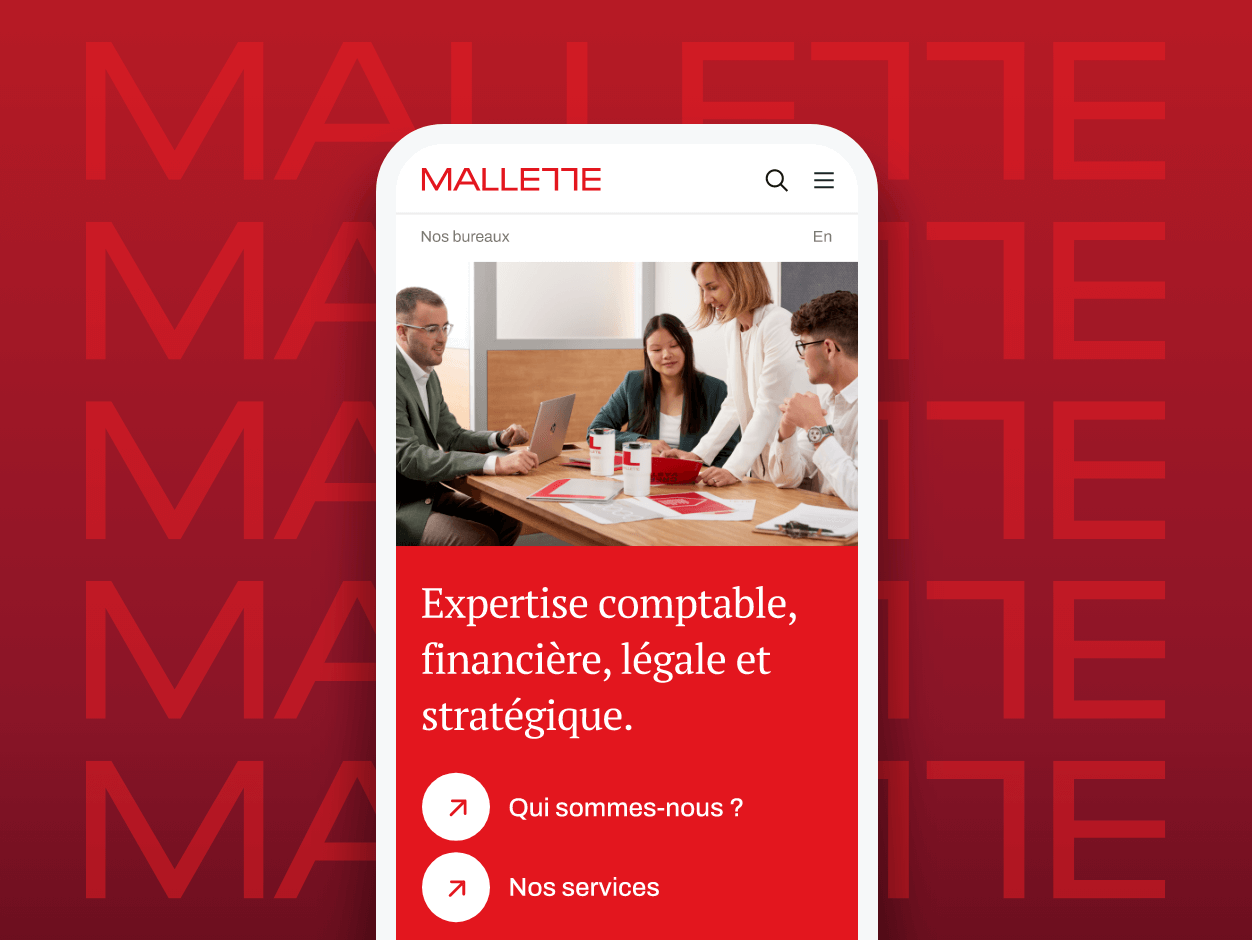 Projet de refonte du site web corporatif de Mallette.